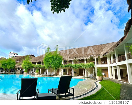The resort hotel's poolside The resort hotel's poolside 119139107