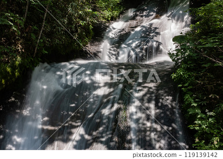 A beautiful waterfall with clear water 119139142