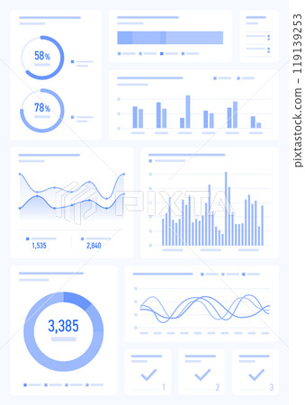 Blue graph, dashboard illustration material Blue graph, dashboard illustration material 119139253