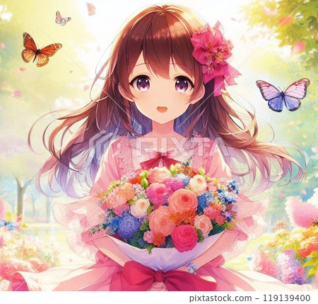 被鮮花包圍的女孩 119139400