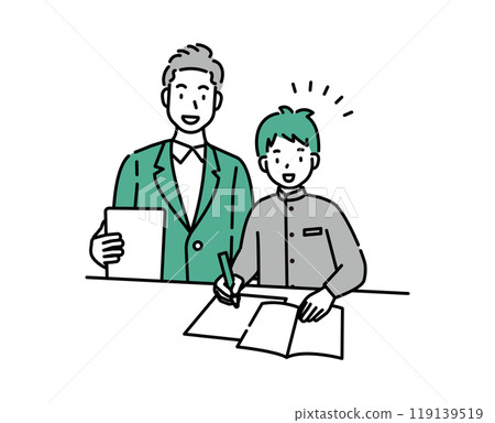 Junior high school student study cram school Junior high school student study cram school 119139519