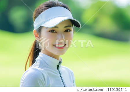 喜歡高爾夫的年輕女子 119139541