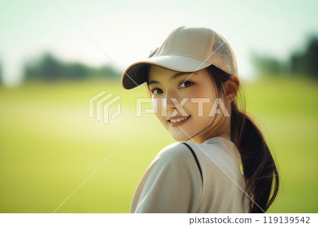 喜歡高爾夫的年輕女子 119139542