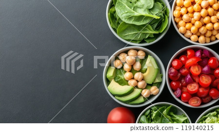 Vibrant Vegan Salad Spread for Healthy Eating Enjoyment 119140215