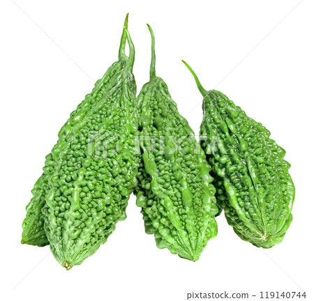 Bitter gourd or Bitter melon or Momordica charantia isolated Bitter gourd or Bitter melon or Momordica charantia isolated 119140744