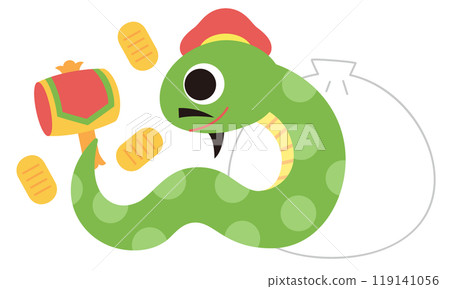 A snake with a mallet in the house 119141056