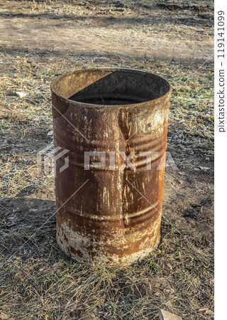Old rusty barrel Old rusty barrel 119141099