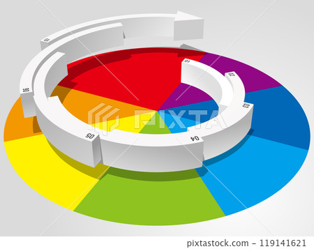 Circular arrows infographic 7 steps vector illustration 119141621
