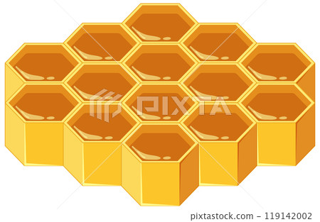 Honeycomb Hexagons Filled with Honey Honeycomb Hexagons Filled with Honey 119142002