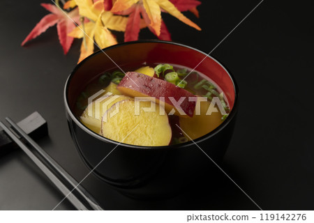 Sweet potato miso soup Warm miso soup 119142276