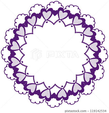 Purple heart round lace Purple heart round lace 119142534