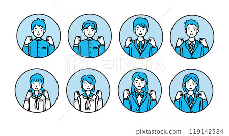 勇氣姿勢、考試、國中生、高中生套裝 119142584