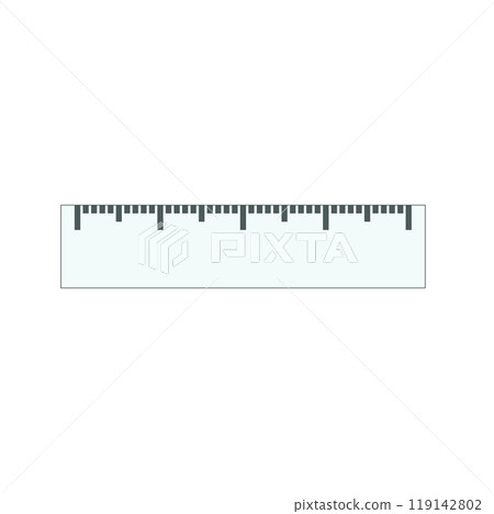 A simple illustration of a plastic ruler A simple illustration of a plastic ruler 119142802