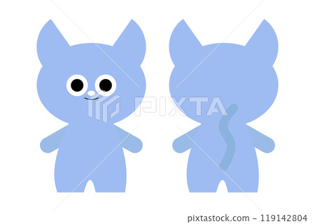 Cat illustration, simple expression 119142804