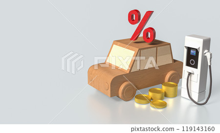 The car wood and ev station for tax concept 3d rendering. 119143160