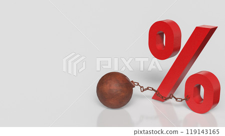 The percent and  pendulum like prisoner for Business concept 3d rendering. 119143165