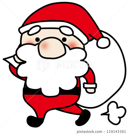 Big-nosed Santa Claus carrying a big sack Big-nosed Santa Claus carrying a big sack 119143381