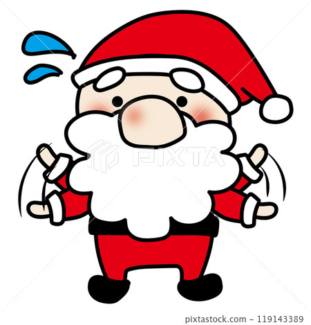 Panicky Santa Claus with a big nose Panicky Santa Claus with a big nose 119143389