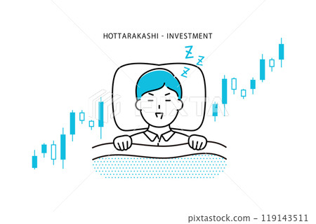 A sleeping man and a stock chart: an image of careless investing A sleeping man and a stock chart: an image of careless investing 119143511