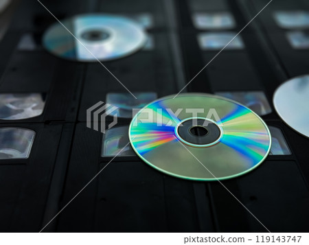 Transition from vhs tapes to dvds reflecting evolution in home entertainment 119143747