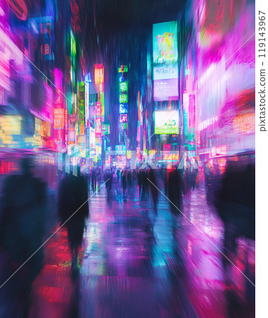 Downtown on a rainy night 119143967