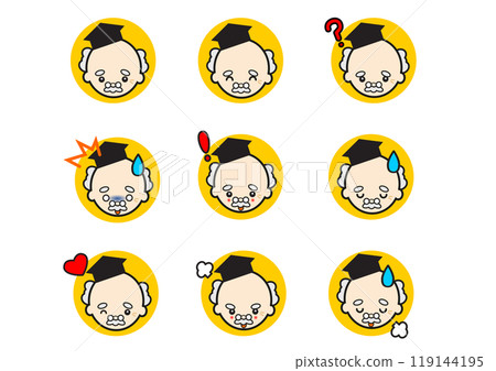 Doctor facial expression set Doctor facial expression set 119144195