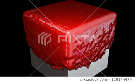 Cube with blood Cube with blood 119144474