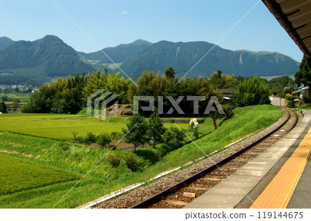 Minamiaso Railway - Scenery along the line after the full restoration following the earthquake - Around Aso Shimodajo Station Minamiaso Railway - Scenery along the line after the full restoration following the earthquake - Around Aso Shimodajo Station 119144675