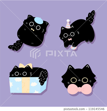 black cat with birthday cake vector illustration black cat with birthday cake vector illustration 119145546