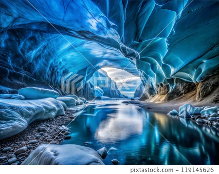 Blue Crystal Ice Cave Entrance 119145626