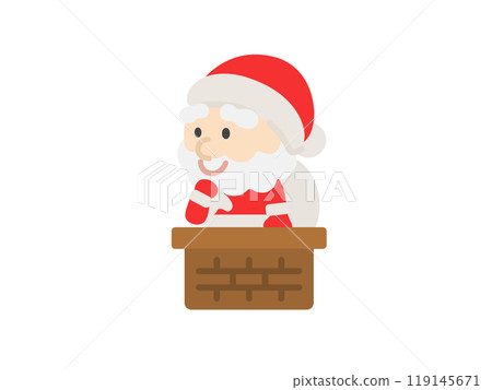 聖誕老人圖示從煙囪進入的插圖 119145671