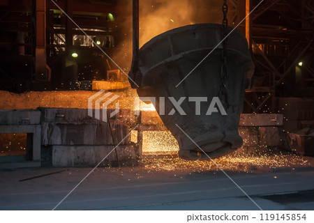 Smelting metal in a metallurgical plant 119145854