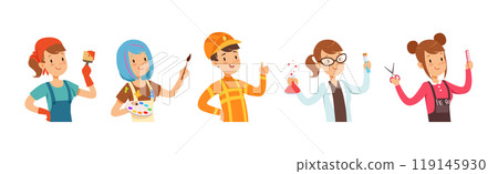 People Character Profession Engaged in Different Job Vector Set 119145930