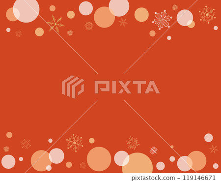 可愛的雪花框架背景紅色 119146671