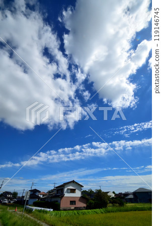 藍天白雲,秋雲 藍天白雲,秋雲 119146745