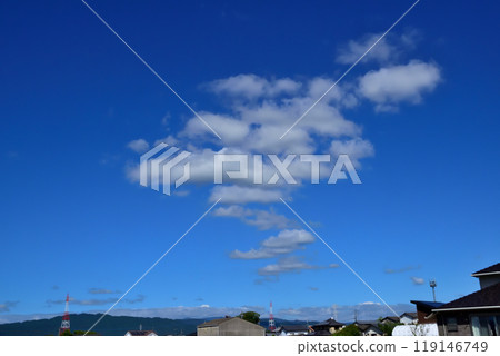 Blue sky and white clouds, autumn clouds Blue sky and white clouds, autumn clouds 119146749