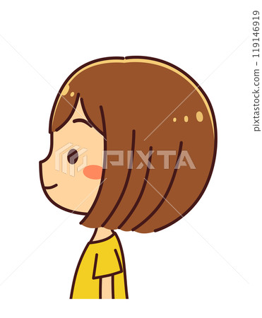 Profile of a woman - Illustration material 119146919