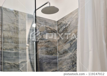 Discover an Inspired Modern Shower Design Featuring Elegant Marble Walls and Finishes 119147012
