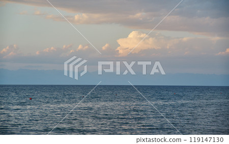 sunset on the Issyk-Kul lake 119147130