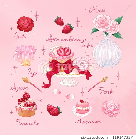 A collection of stylish and cute sweets A collection of stylish and cute sweets 119147337