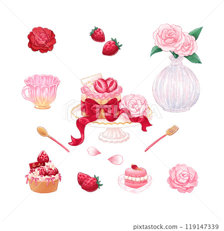 A collection of stylish and cute sweets A collection of stylish and cute sweets 119147339