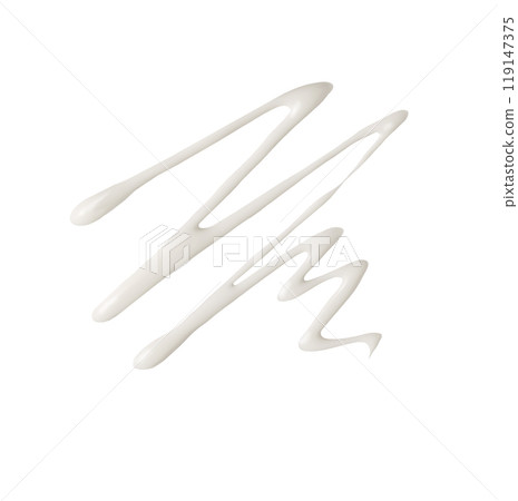 White smear stroke of cosmetic cream texture isolated on white background. 119147375