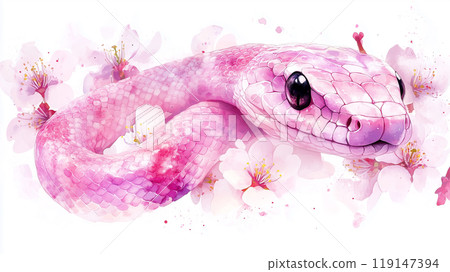 New Year's card material: Year of the Snake 119147394