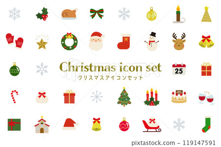 Christmas icon set Christmas icon set 119147591