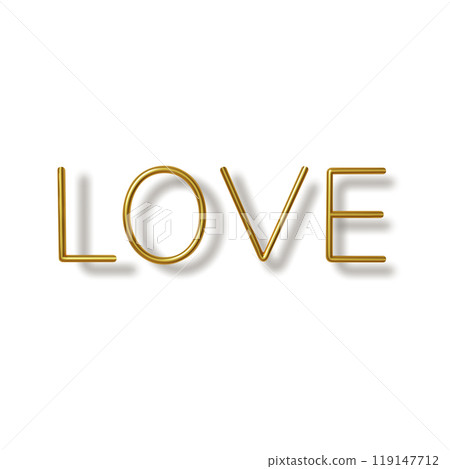 Minimalistic 3D Word Love in Elegant Golden Line Art Style - Vector Typography for Valentines Day, Wedding, and Romance Themed Designs Minimalistic 3D Word Love in Elegant Golden Line Art Style - Vector Typography for Valentines Day, Wedding, and Romance Themed Designs 119147712