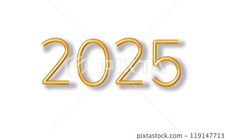Elegant 3D Golden 2025 Typography in Minimalistic Line Art Style - Perfect for New Year, Futuristic, Vector illustration Elegant 3D Golden 2025 Typography in Minimalistic Line Art Style - Perfect for New Year, Futuristic, Vector illustration 119147713