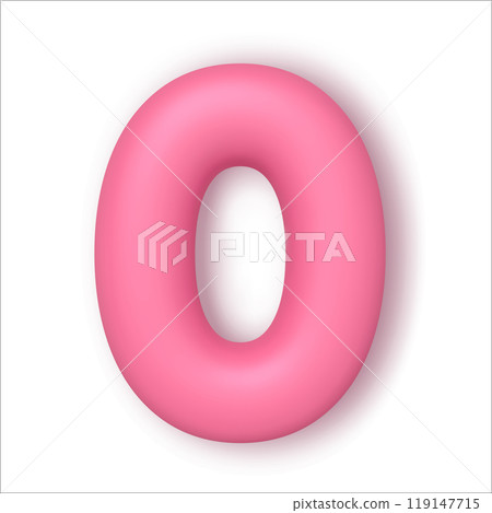 Realistic 3d font color pink number 0. Number in the form of balloons. Template for products, advertizing, web banners, leaflets, certificates and postcards. Vector illustration. Realistic 3d font color pink number 0. Number in the form of balloons. Template for products, advertizing, web banners, leaflets, certificates and postcards. Vector illustration. 119147715