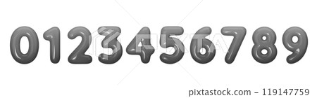 Glossy black number set from 0 to 9 in 3D style. Perfect for modern design projects, typography, or digital applications. Vector, shiny numerals with a sleek, polished look Glossy black number set from 0 to 9 in 3D style. Perfect for modern design projects, typography, or digital applications. Vector, shiny numerals with a sleek, polished look 119147759