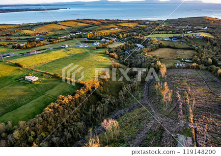 Aerial view of Knocknahorna between Dunkineely and Inver in County Donegal, Republic of Ireland Aerial view of Knocknahorna between Dunkineely and Inver in County Donegal, Republic of Ireland 119148200