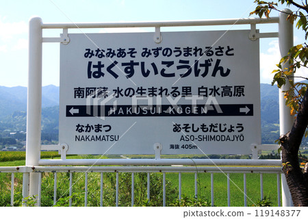 Minamiaso Railway - Scenery along the line after the full restoration following the earthquake - Around Shiramizu Kogen Station, Minamiaso Water's Village 119148377
